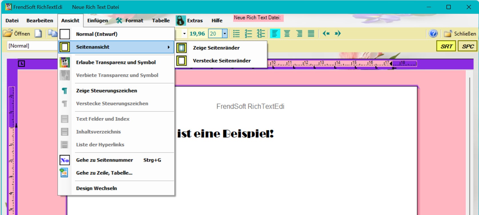 RichTextEdi Formatierung;